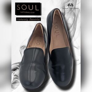 Soul Naturalizer Ashley Sz 6.5M Shoes Womens Loafers Slip On Black Faux Leather